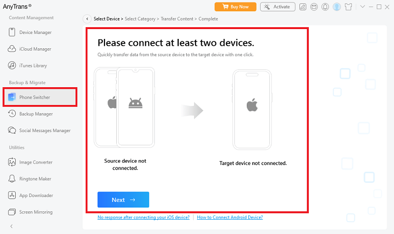 AnyTrans - Connect Devices