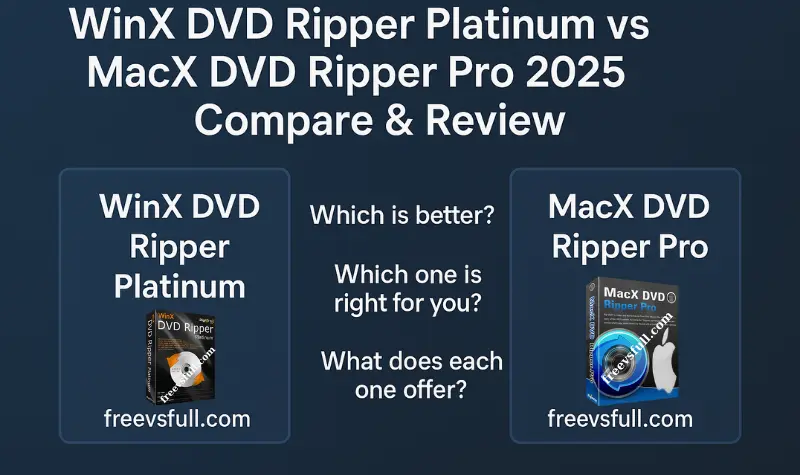 WinX DVD Ripper vs MacX DVD Ripper: Which is Best for Windows & Mac? 1 Full Comparison of WinX DVD Ripper Platinum vs MacX DVD Ripper Pro – Features, Pricing & Review 2025