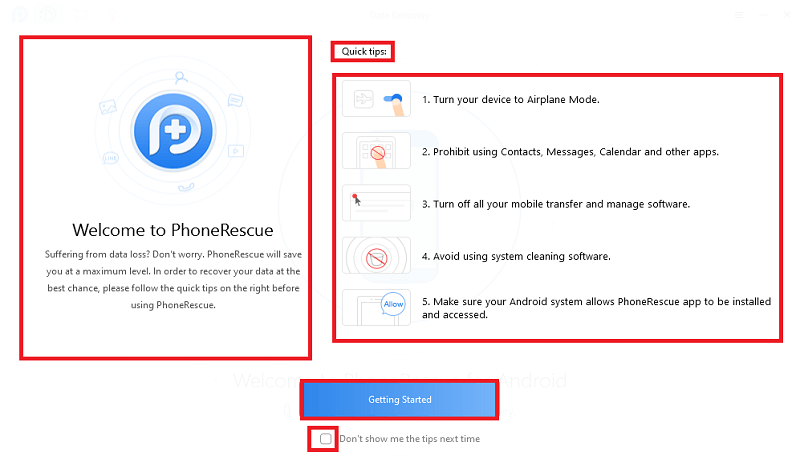 iMobie Welcome to PhoneRescue ScreenShot